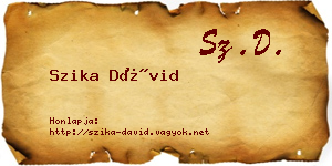 Szika Dávid névjegykártya