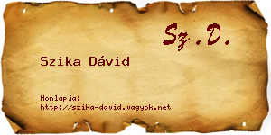 Szika Dávid névjegykártya