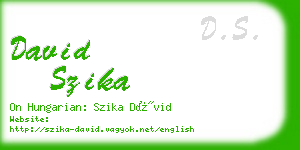 david szika business card